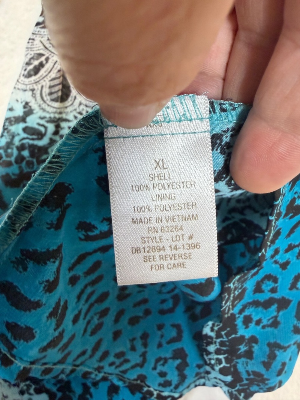 Toz & Ali Blouse Womens Size XL Blue Animal Print Art to Wear Hippie Lightweight - Picture 4 of 8